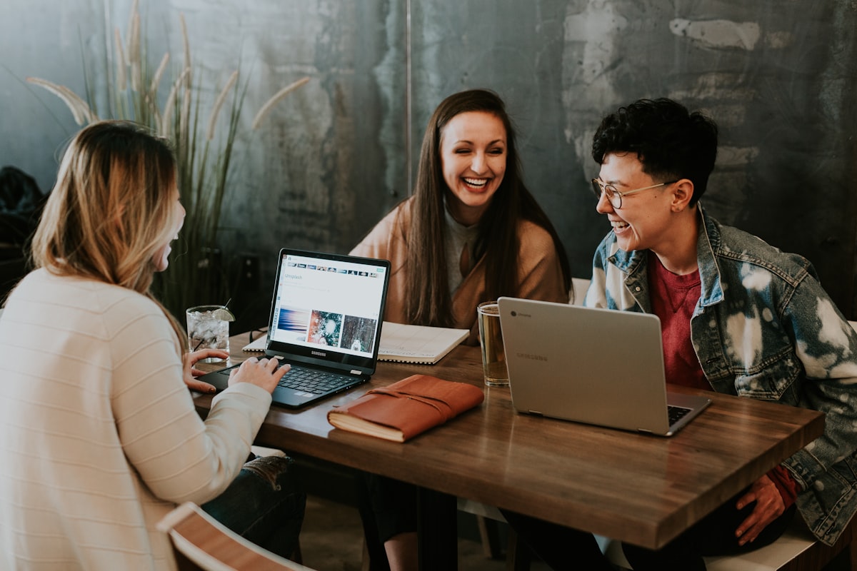 Diverse entrepreneurs collaborating in a workspace